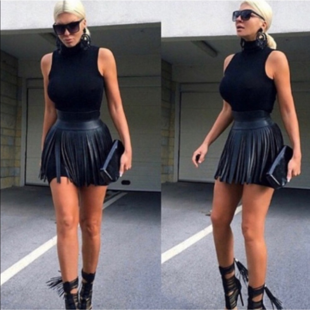 BCBGMAXAZRIA FRINGE CONTOUR WAIST BELT